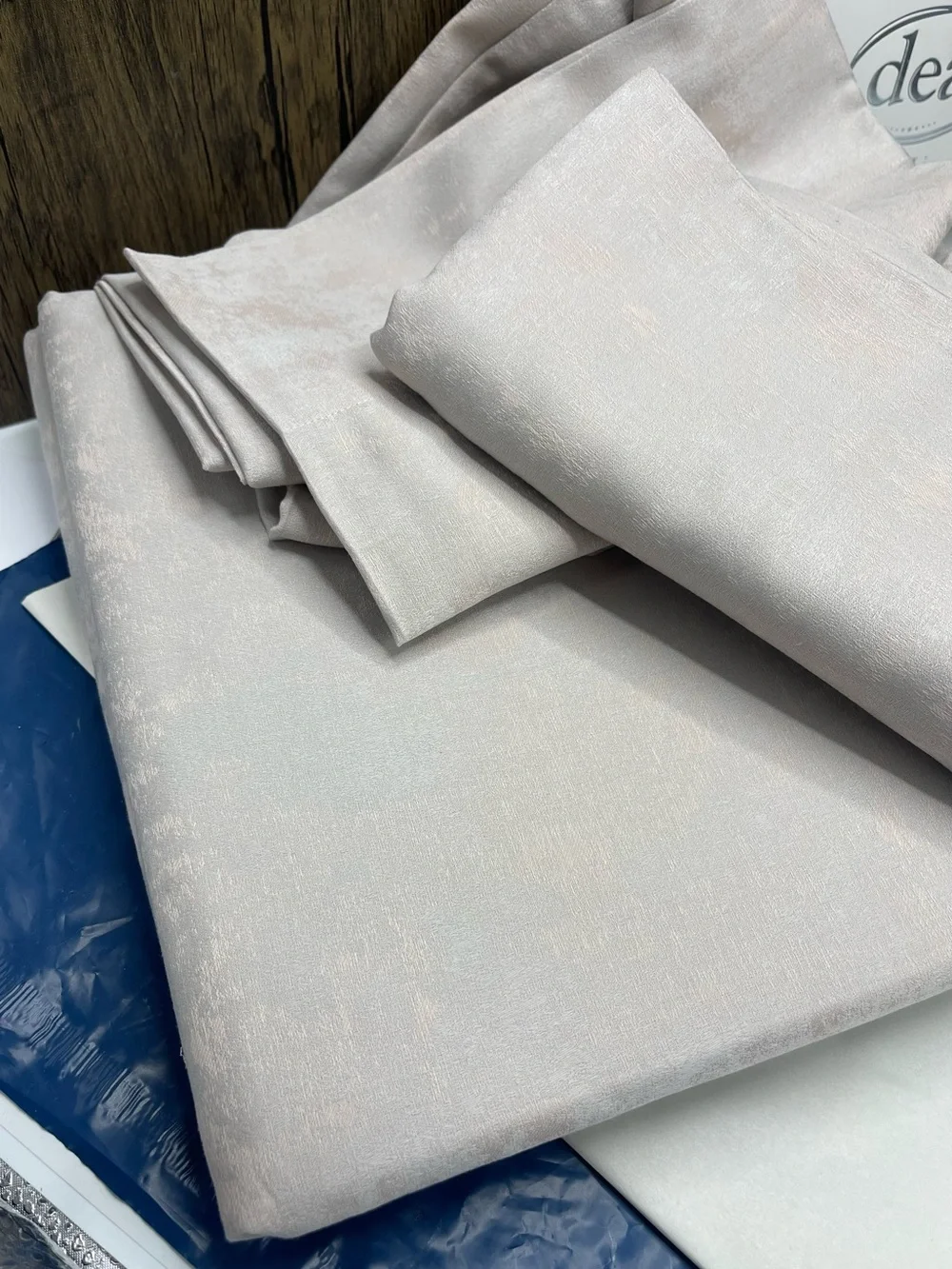 DEA Italian Luxury Linens King Duvet Cover 2 Pillowcases 3 Piece Set Pale Beige
